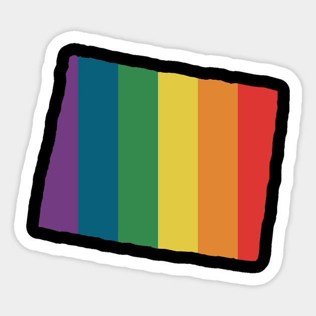 Wyoming State Rainbow Sticker by n23tees